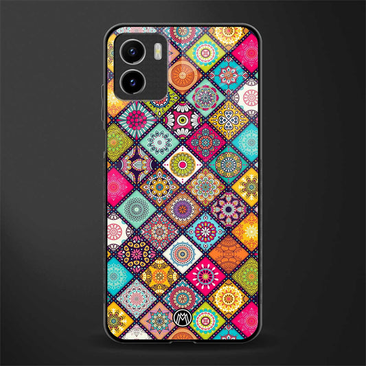 mandala art back phone cover | glass case for vivo y72