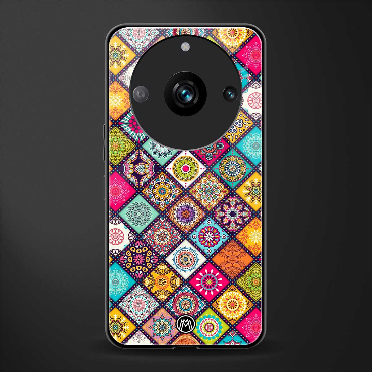 mandala art back phone cover | glass case for realme 11 pro 5g