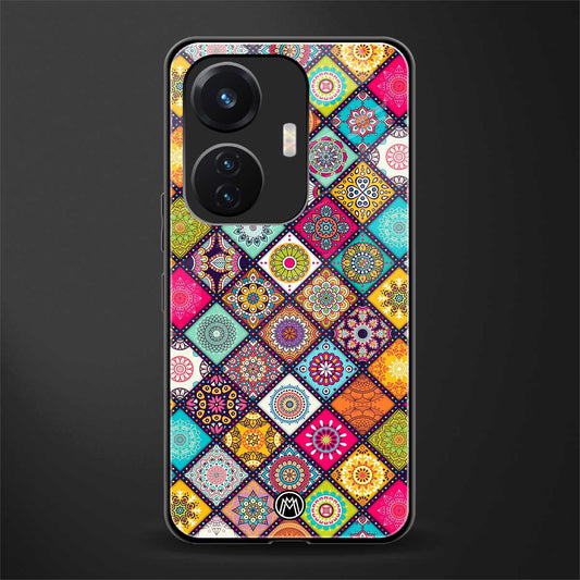 mandala art back phone cover | glass case for vivo t1 44w 4g