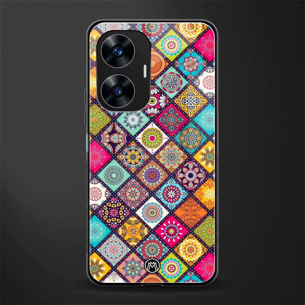 mandala art back phone cover | glass case for realme c55