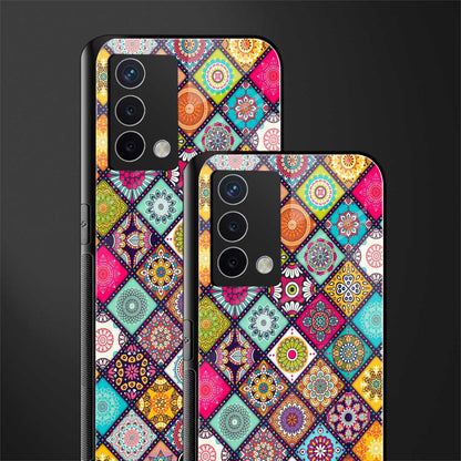 mandala art back phone cover | glass case for oppo a74 4g