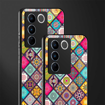 mandala art back phone cover | glass case for vivo v27 pro 5g