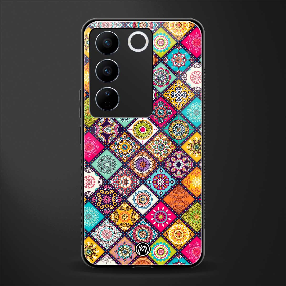 mandala art back phone cover | glass case for vivo v27 pro 5g