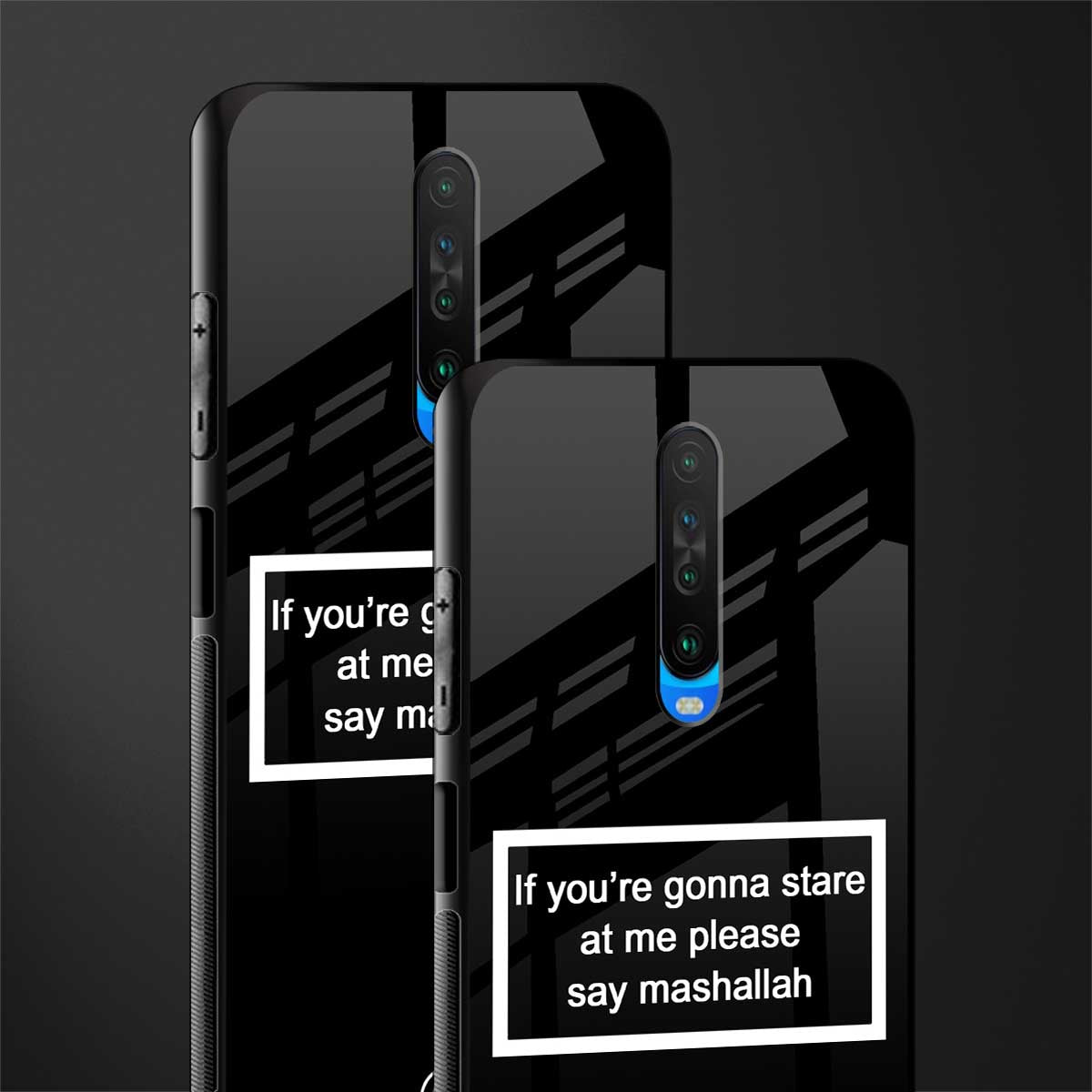 mashallah black edition glass case for poco x2 image-2