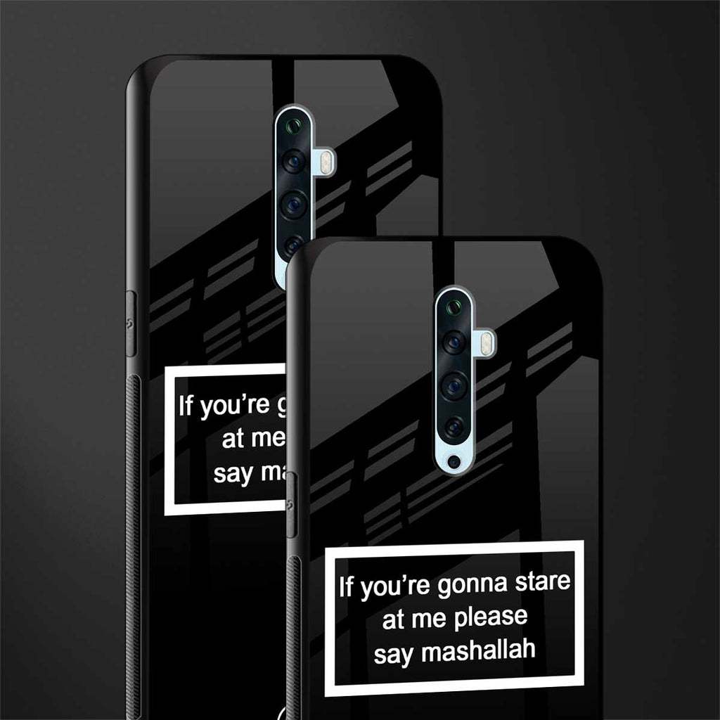 mashallah black edition glass case for oppo reno 2f image-2