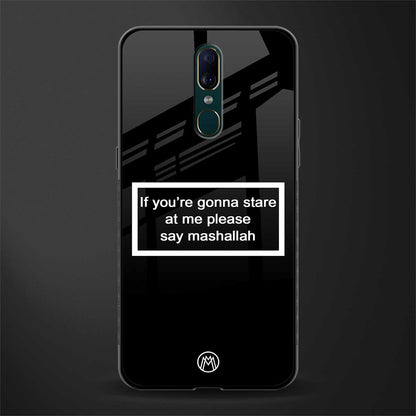 mashallah black edition glass case for oppo f11 image