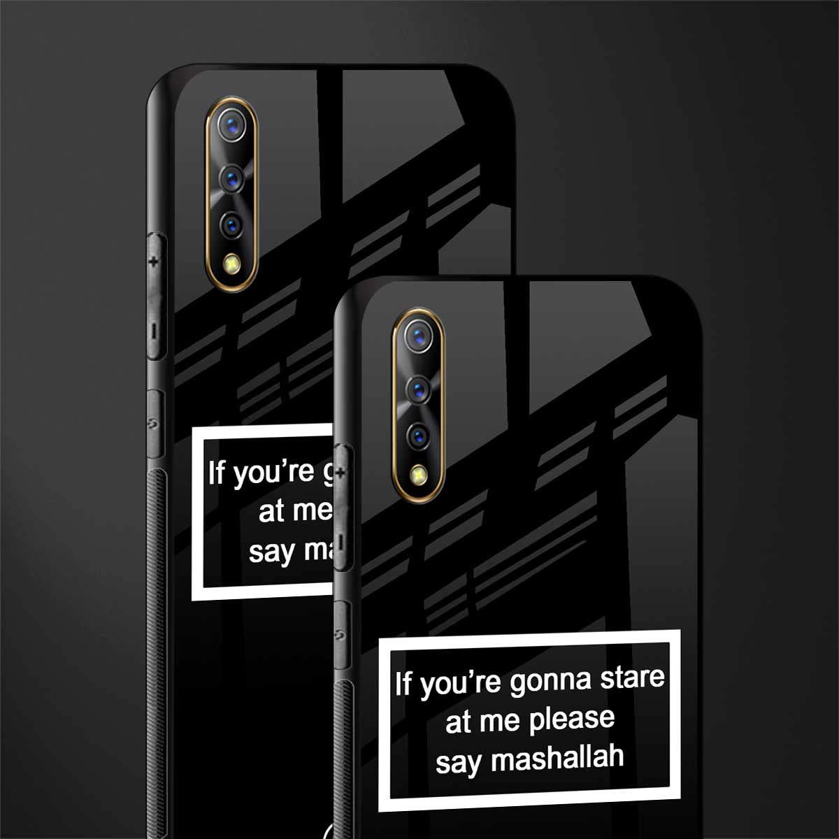 mashallah black edition glass case for vivo s1 image-2