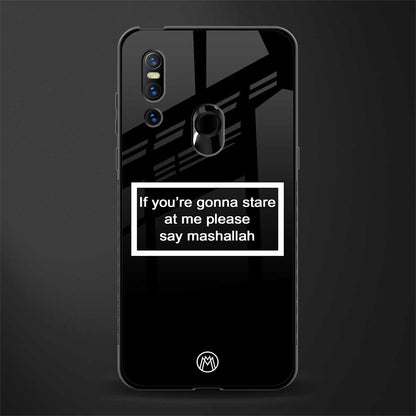 mashallah black edition glass case for vivo v15 image