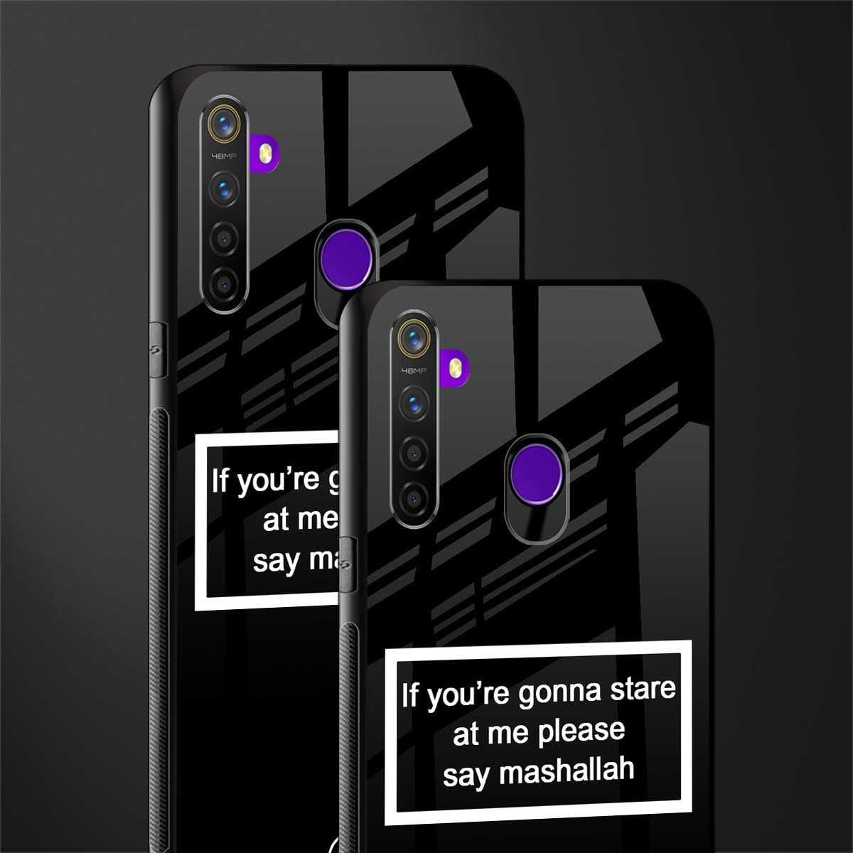 mashallah black edition glass case for realme 5i image-2
