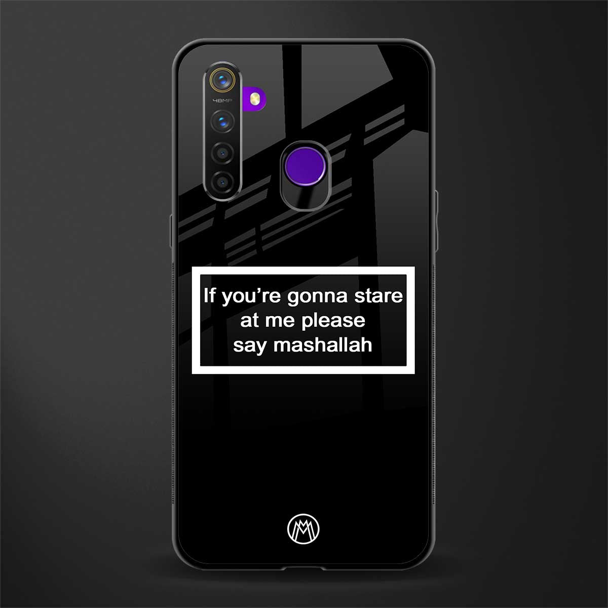 mashallah black edition glass case for realme 5s image