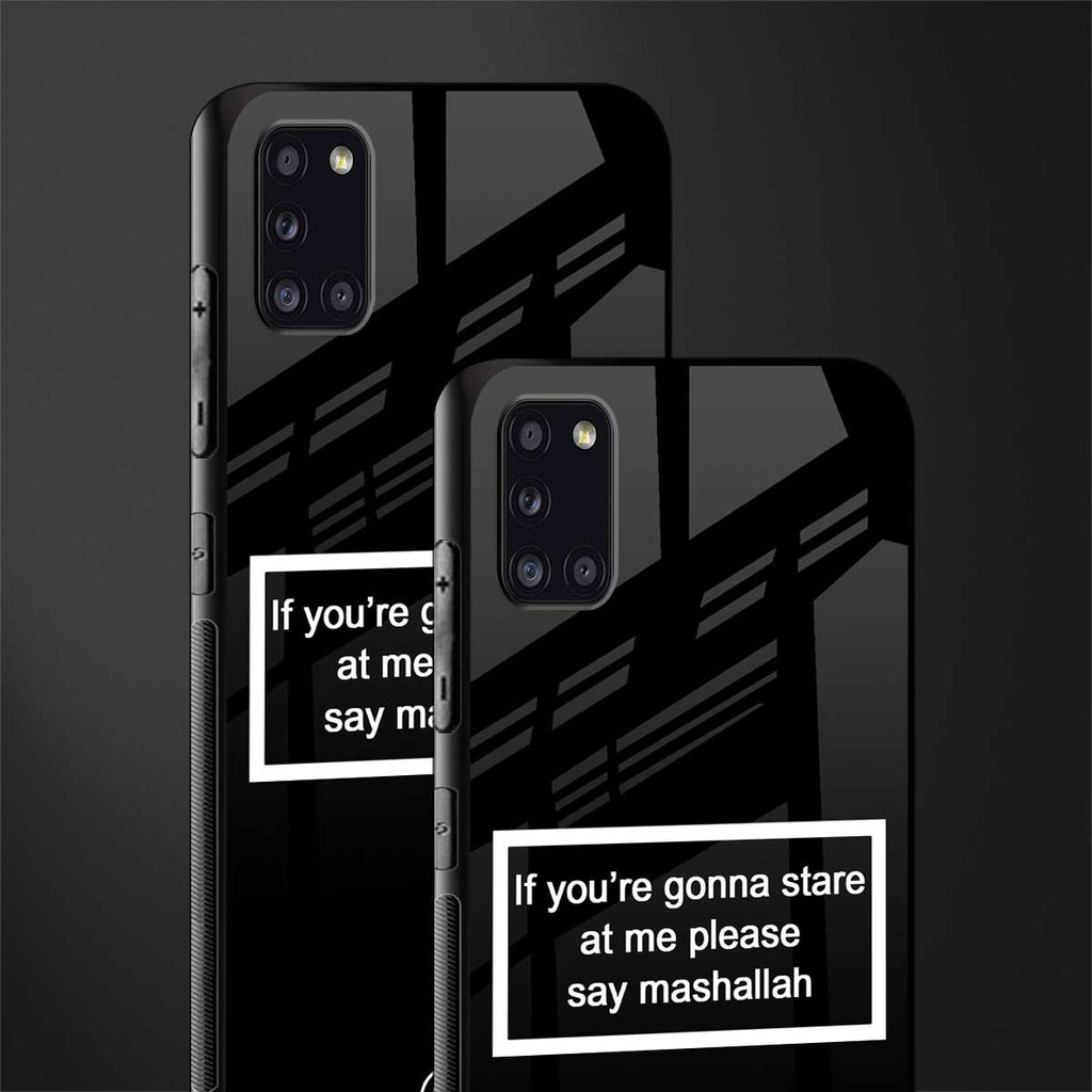 mashallah black edition glass case for samsung galaxy a31 image-2