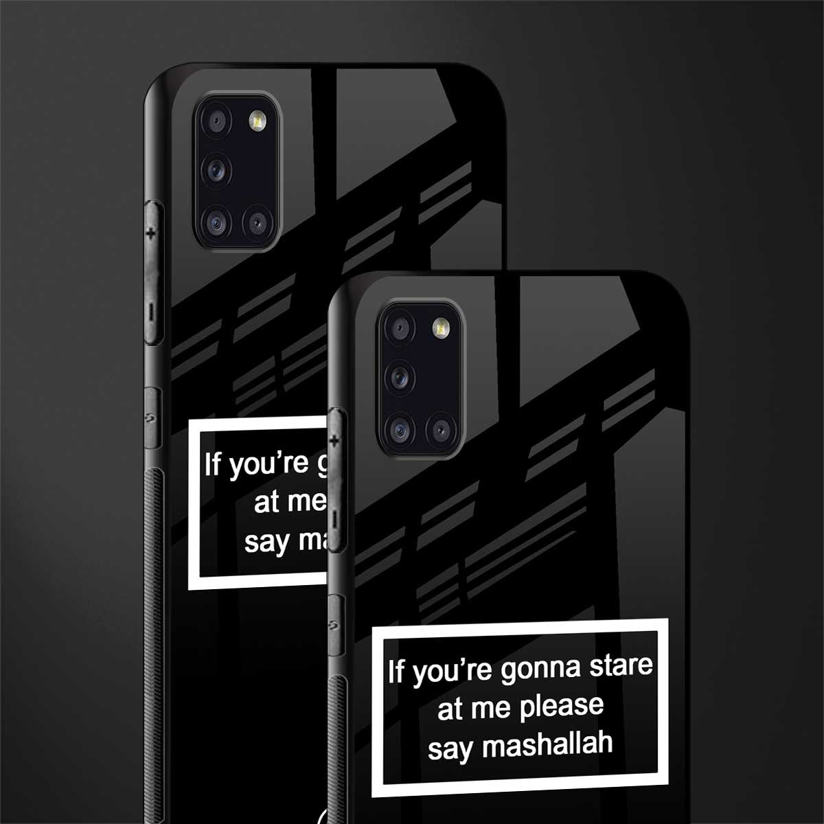 mashallah black edition glass case for samsung galaxy a31 image-2