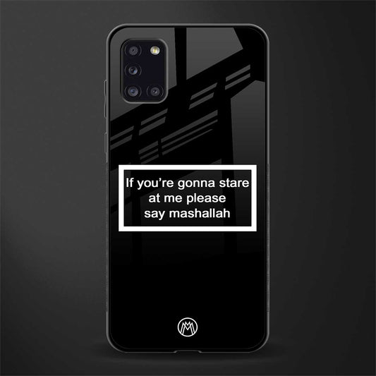 mashallah black edition glass case for samsung galaxy a31 image