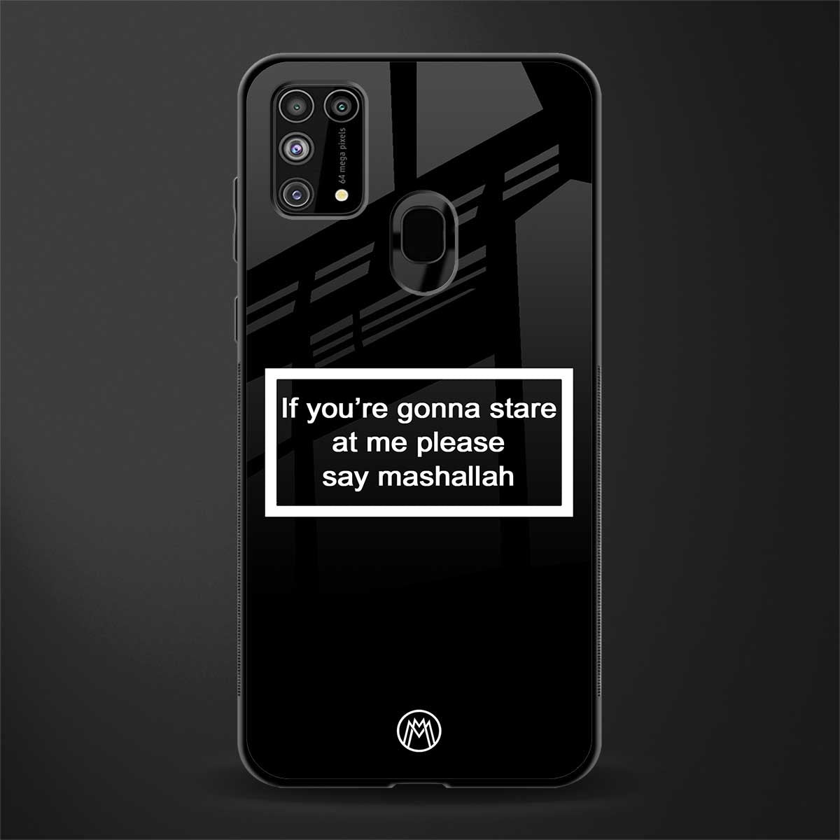mashallah black edition glass case for samsung galaxy m31 prime edition image