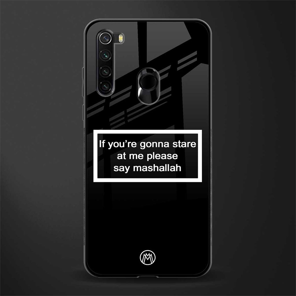 mashallah black edition glass case for redmi note 8 image