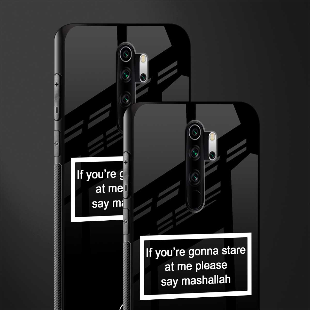 mashallah black edition glass case for redmi note 8 pro image-2