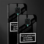 mashallah black edition glass case for redmi note 9 pro max image-2