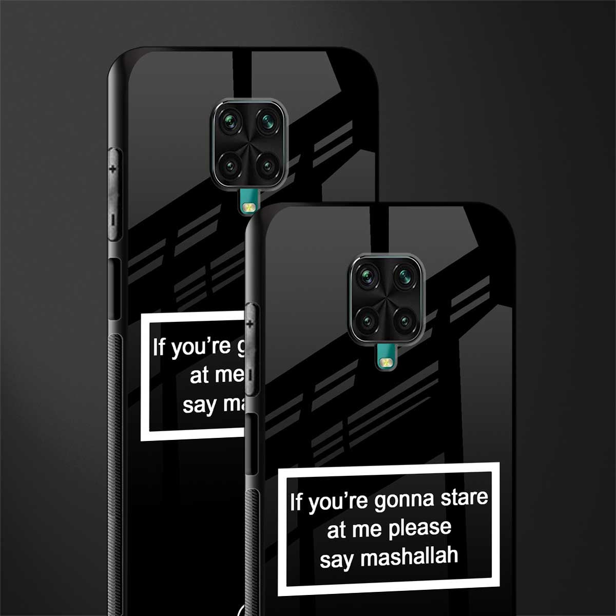 mashallah black edition glass case for redmi note 9 pro max image-2