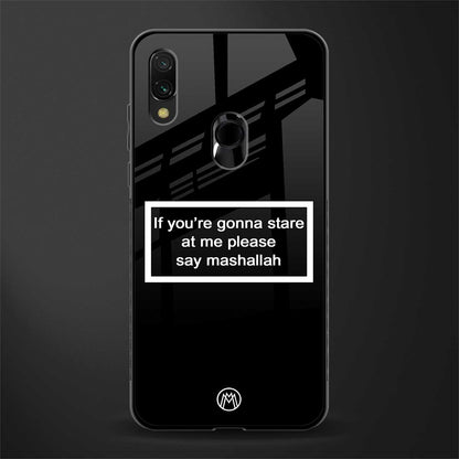 mashallah black edition glass case for redmi y3 image