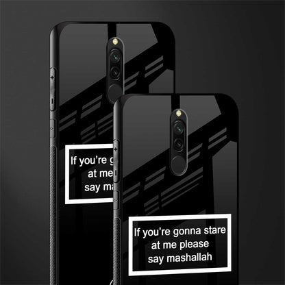 mashallah black edition glass case for redmi 8 image-2