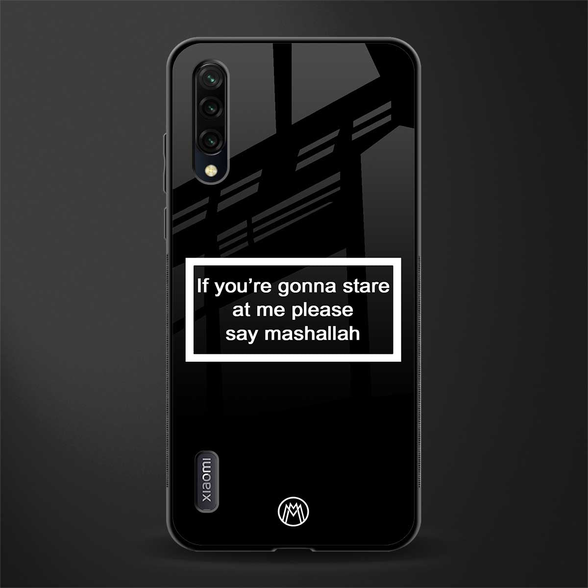 mashallah black edition glass case for mi a3 redmi a3 image