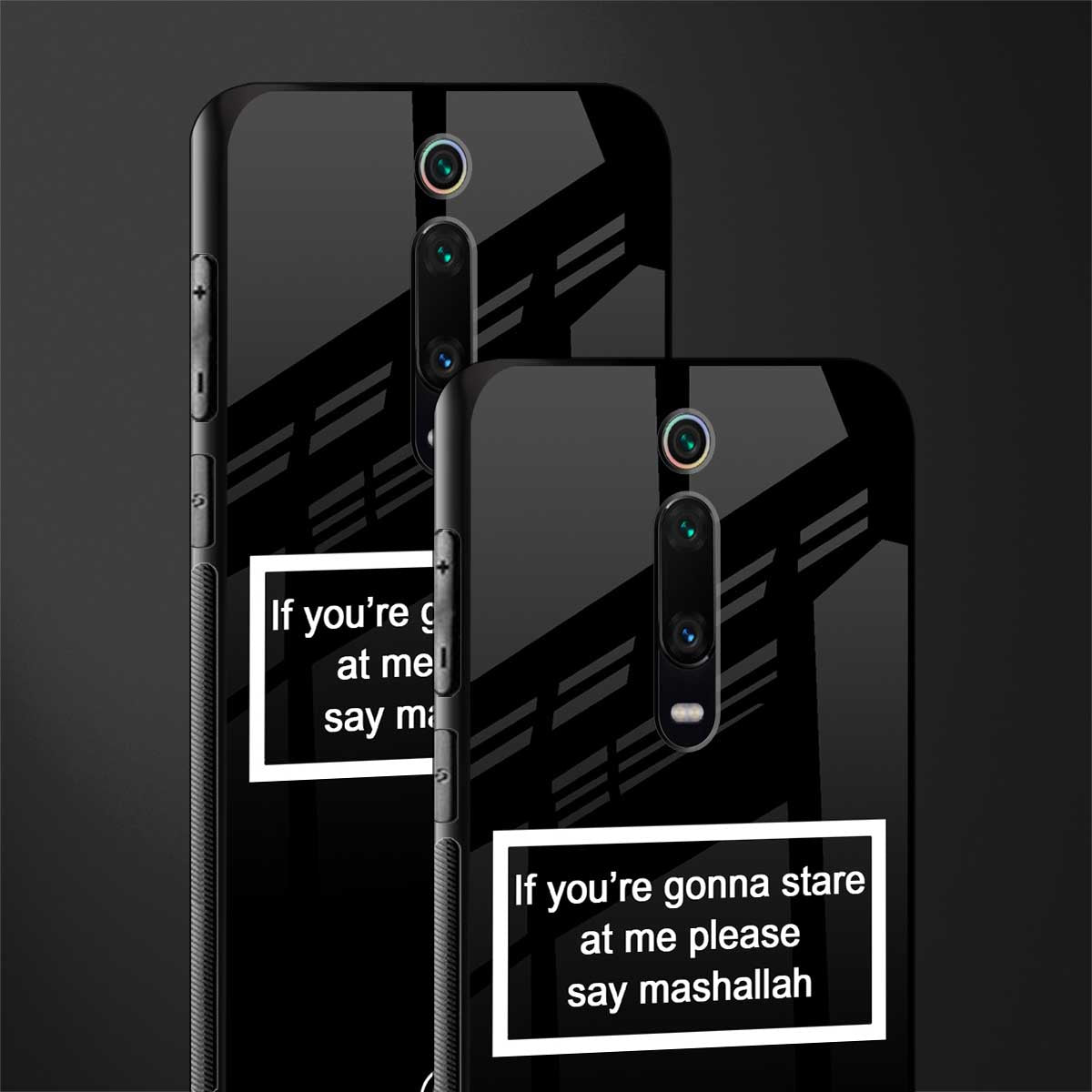mashallah black edition glass case for redmi k20 image-2