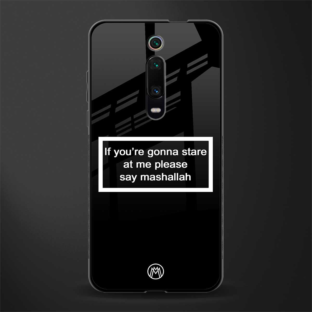 mashallah black edition glass case for redmi k20 pro image
