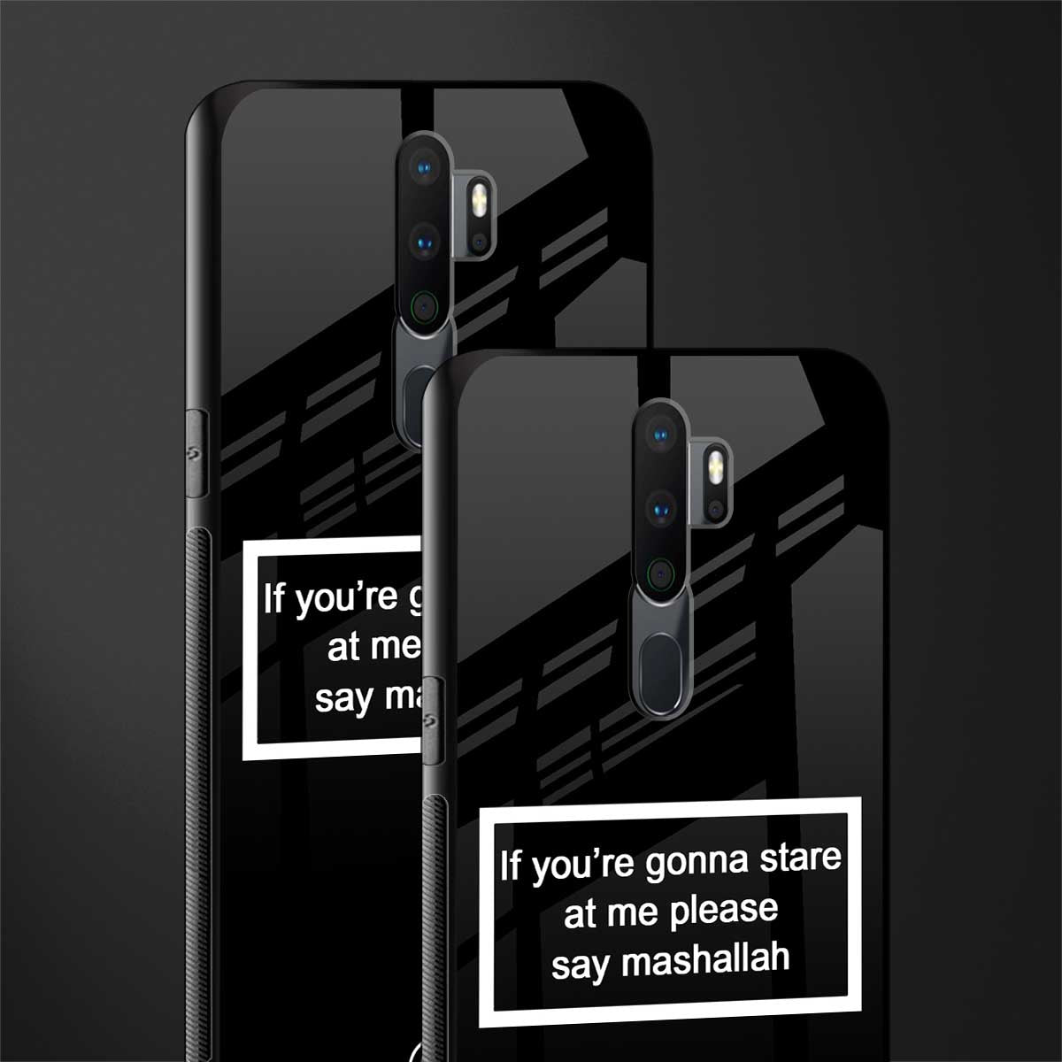 mashallah black edition glass case for oppo a5 2020 image-2