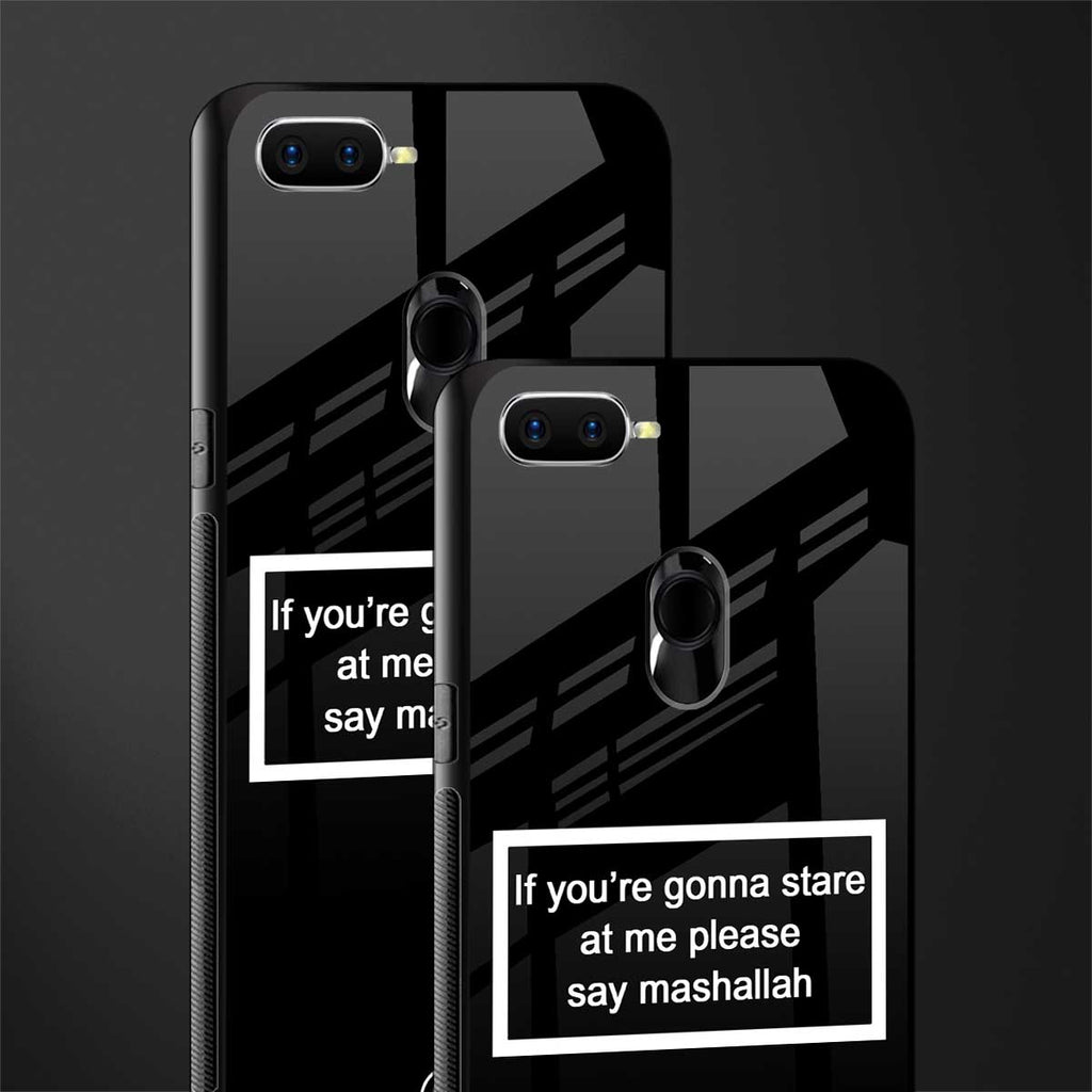 mashallah black edition glass case for oppo a7 image-2