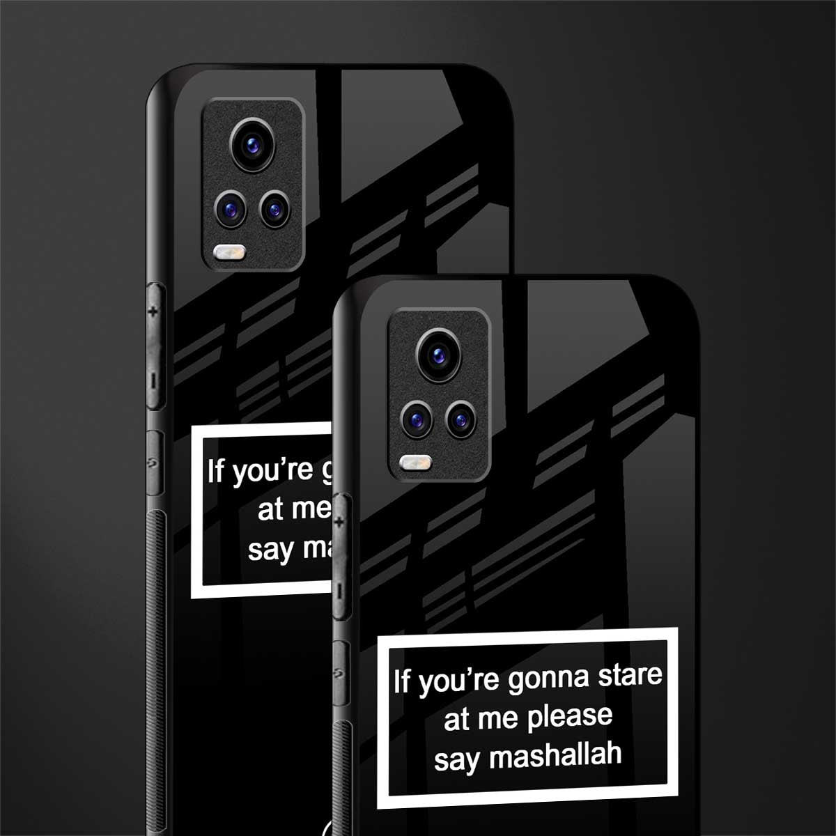 mashallah black edition back phone cover | glass case for vivo y73