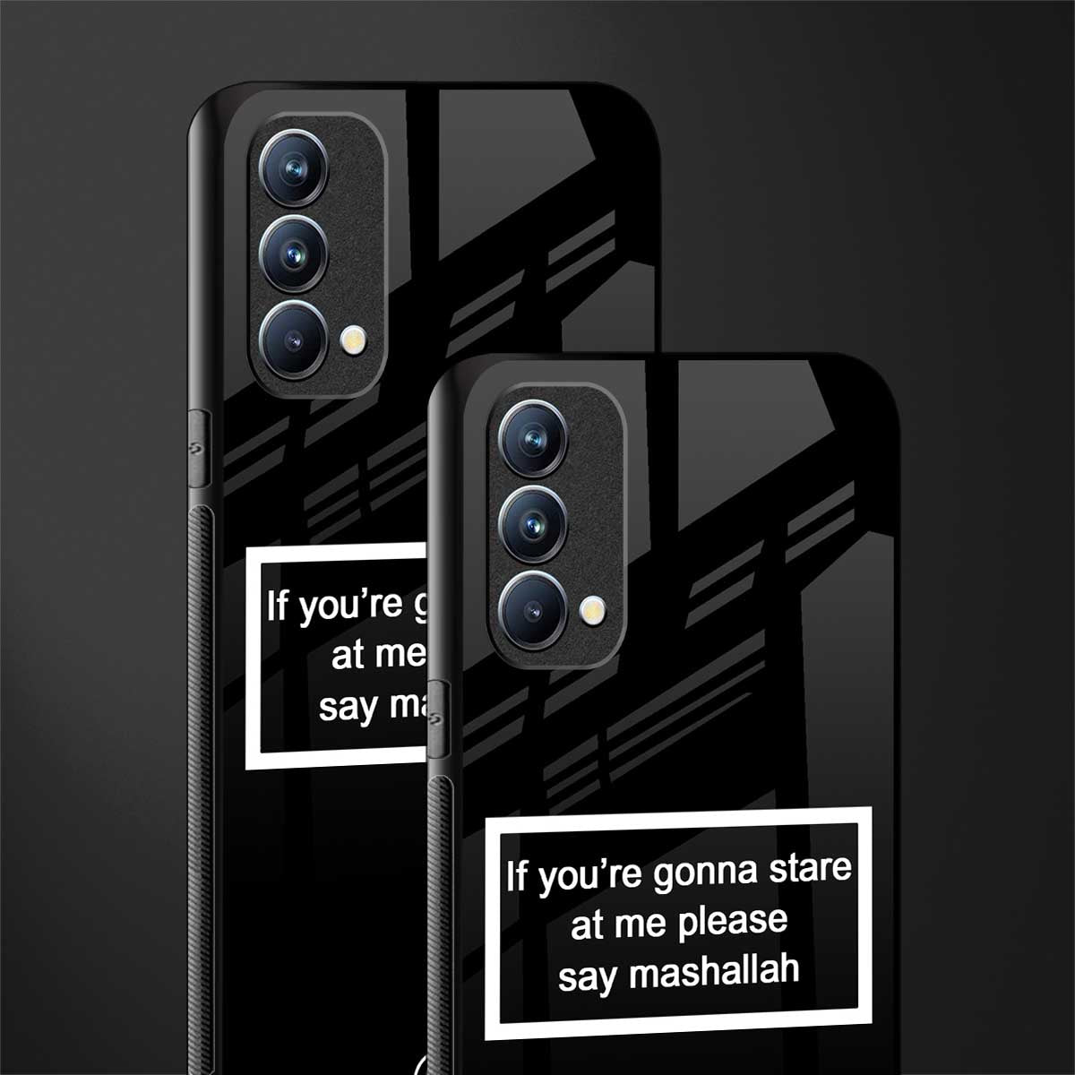mashallah black edition glass case for oppo f19s image-2