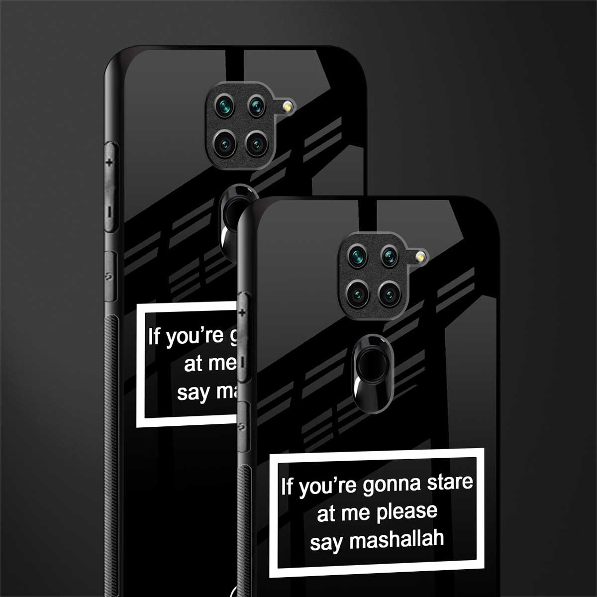 mashallah black edition glass case for redmi note 9 image-2