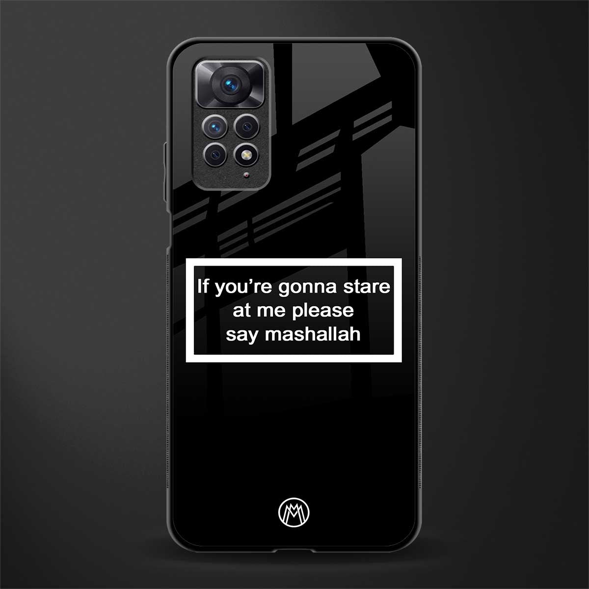 mashallah black edition glass case for redmi note 11 image
