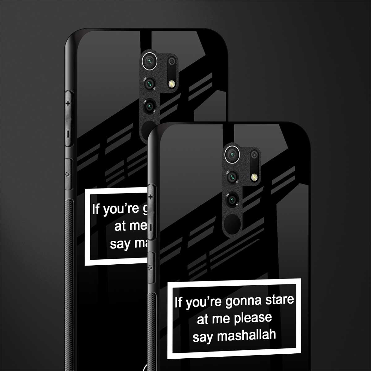 mashallah black edition glass case for redmi 9 prime image-2