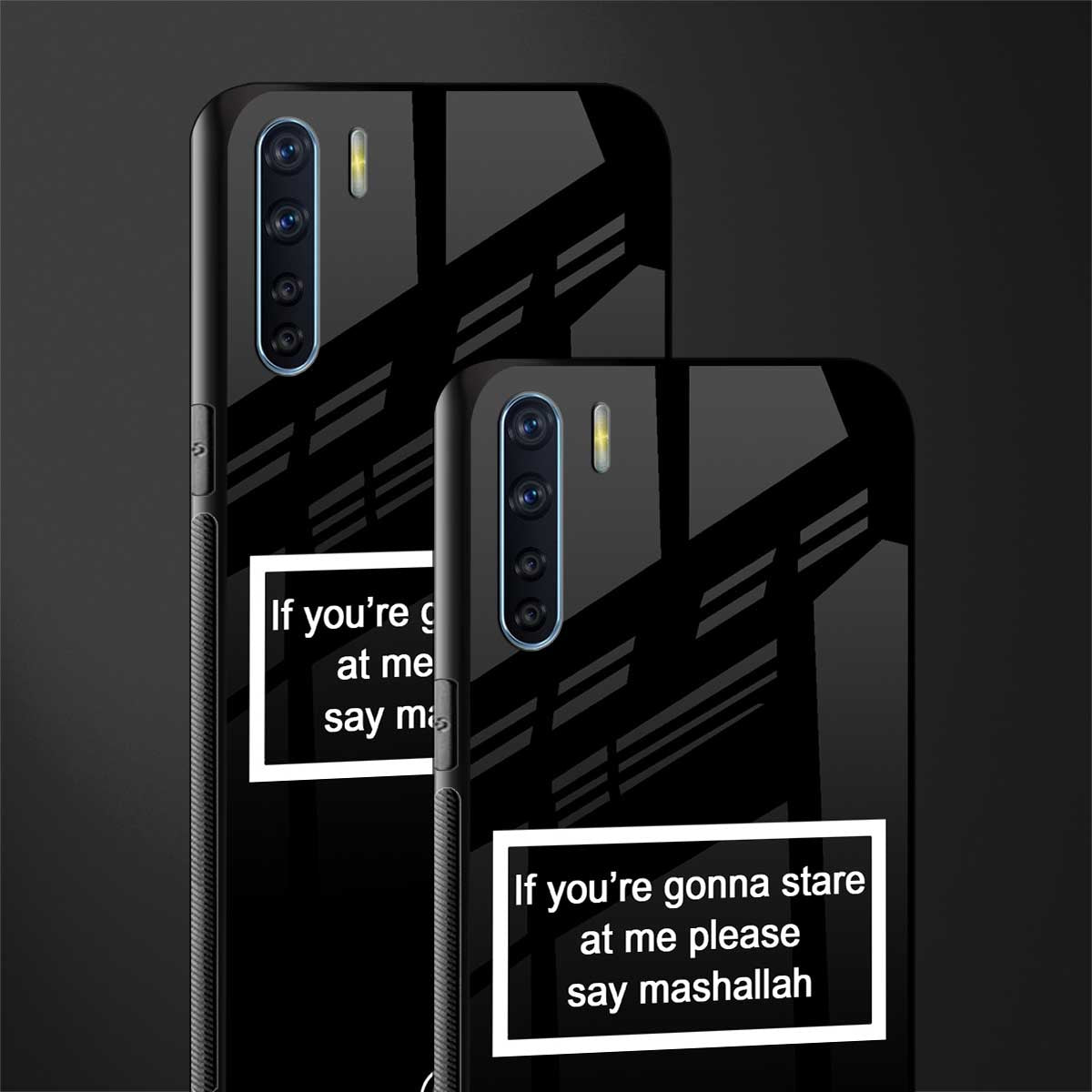 mashallah black edition glass case for oppo f15 image-2