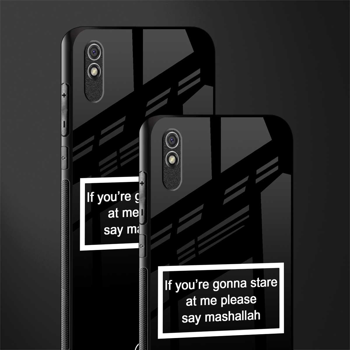 mashallah black edition glass case for redmi 9i image-2