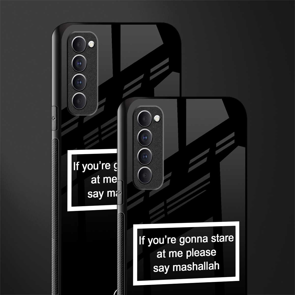 mashallah black edition glass case for oppo reno 4 pro image-2