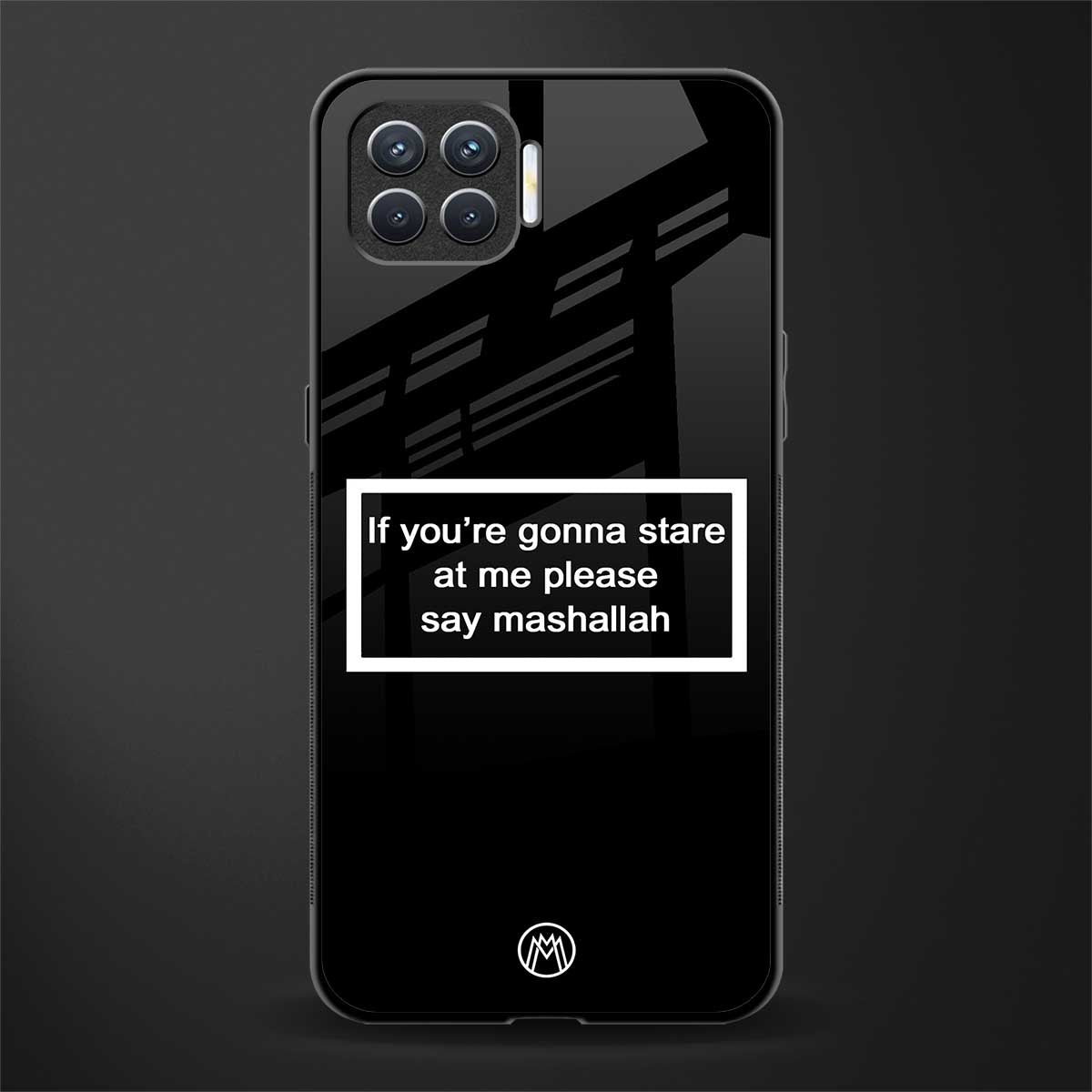mashallah black edition glass case for oppo f17 image