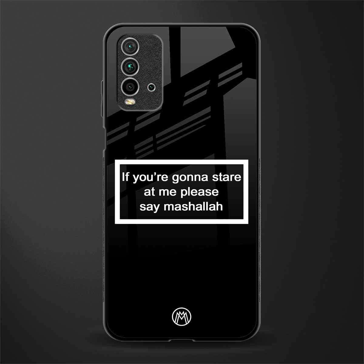 mashallah black edition glass case for redmi 9 power image