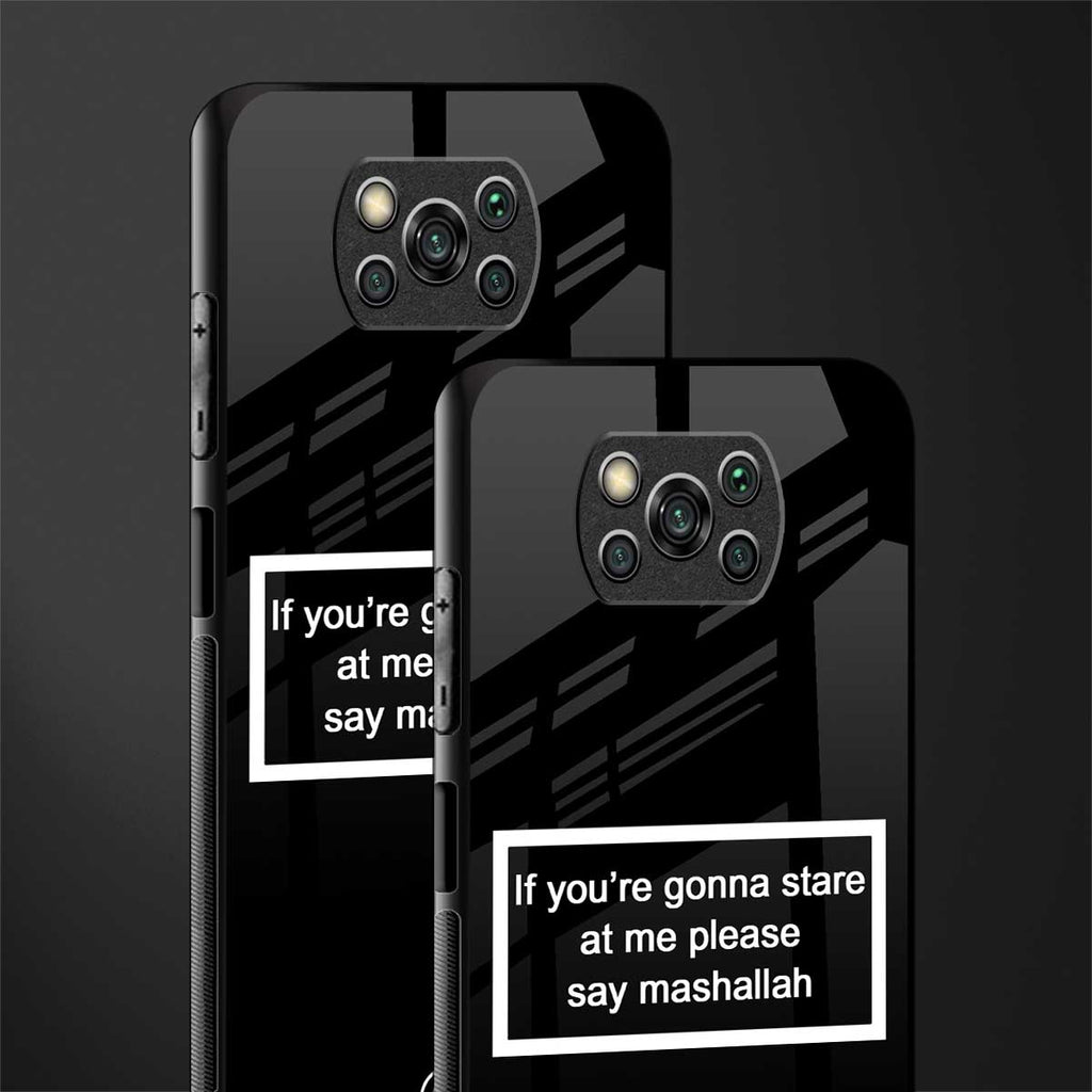 mashallah black edition glass case for poco x3 image-2