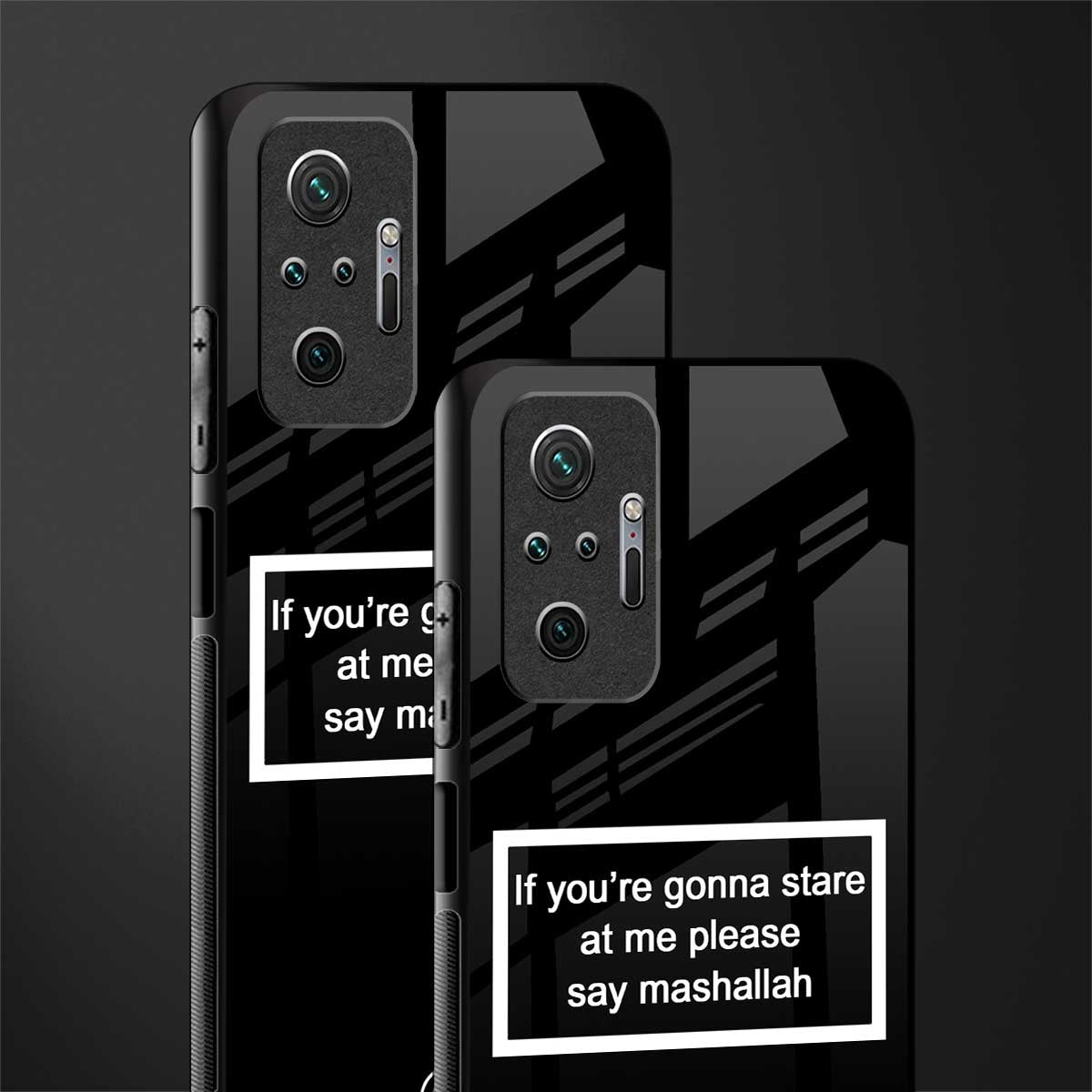 mashallah black edition glass case for redmi note 10 pro image-2