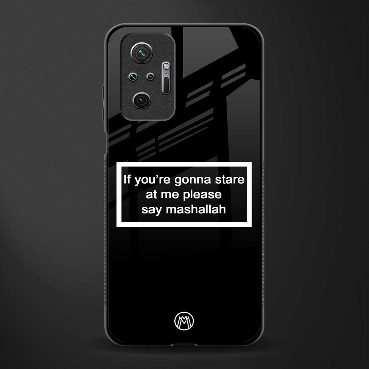 mashallah black edition glass case for redmi note 10 pro image