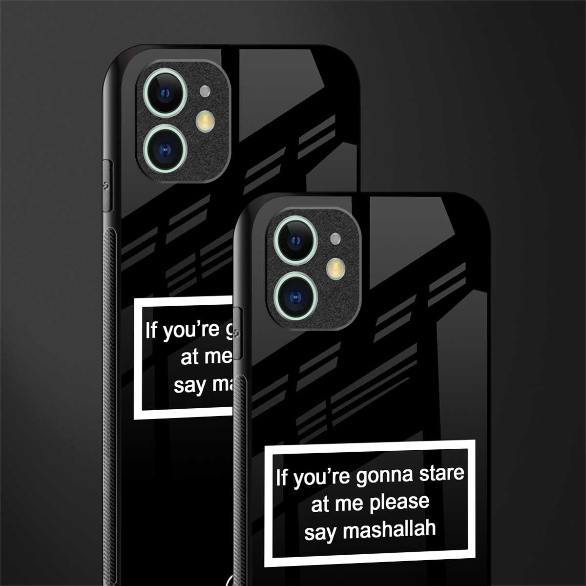mashallah black edition glass case for iphone 12 image-2