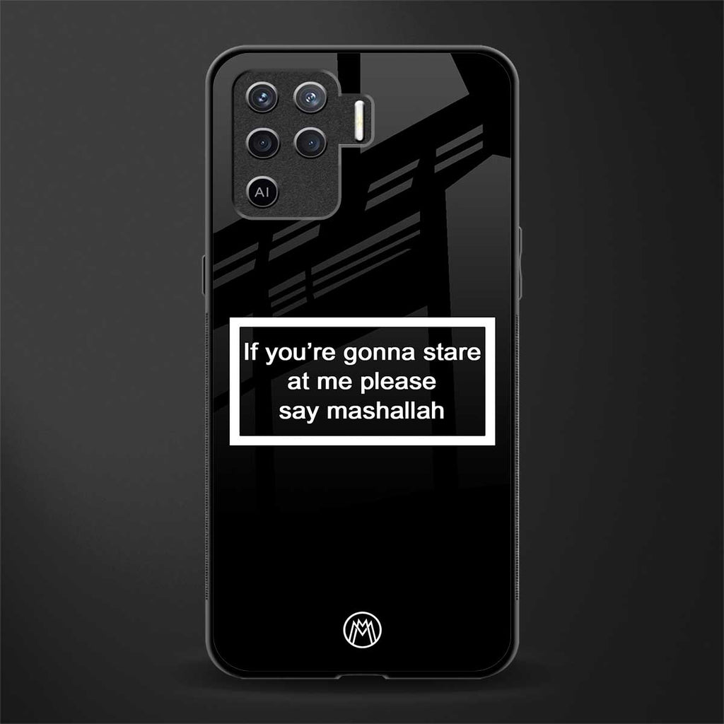 mashallah black edition glass case for oppo f19 pro image