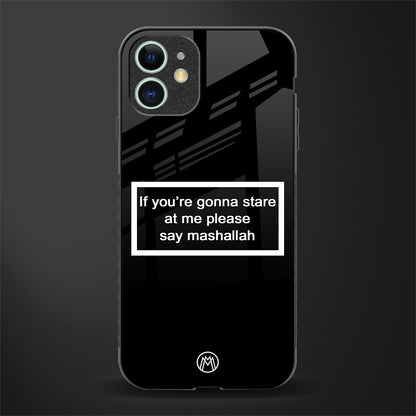 mashallah black edition glass case for iphone 12 image