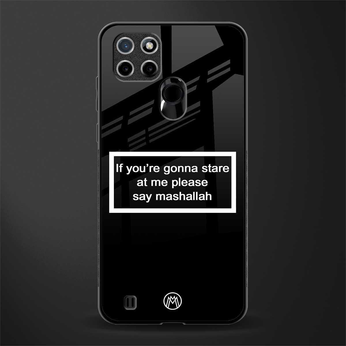 mashallah black edition glass case for realme c21 image