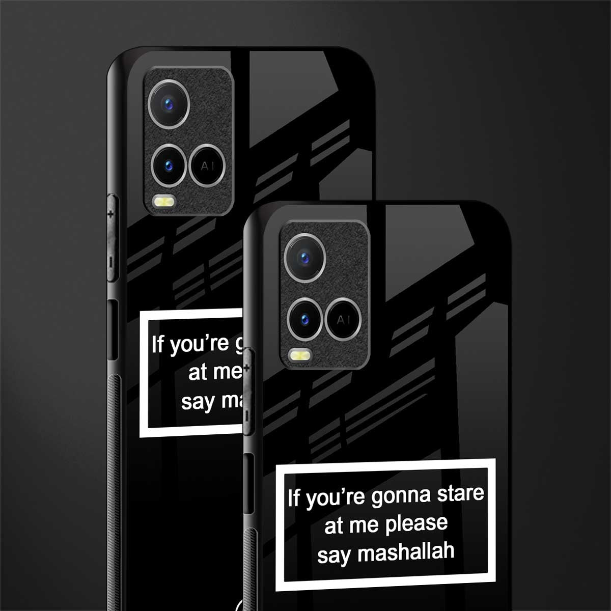 mashallah black edition glass case for vivo y21s image-2