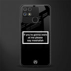 mashallah black edition back phone cover | glass case for realme narzo 50a