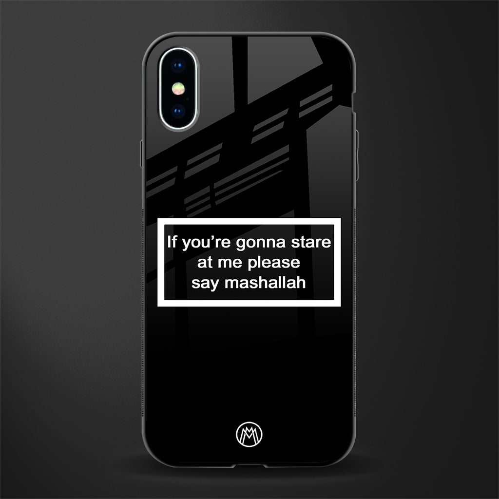 mashallah black edition glass case for iphone x image