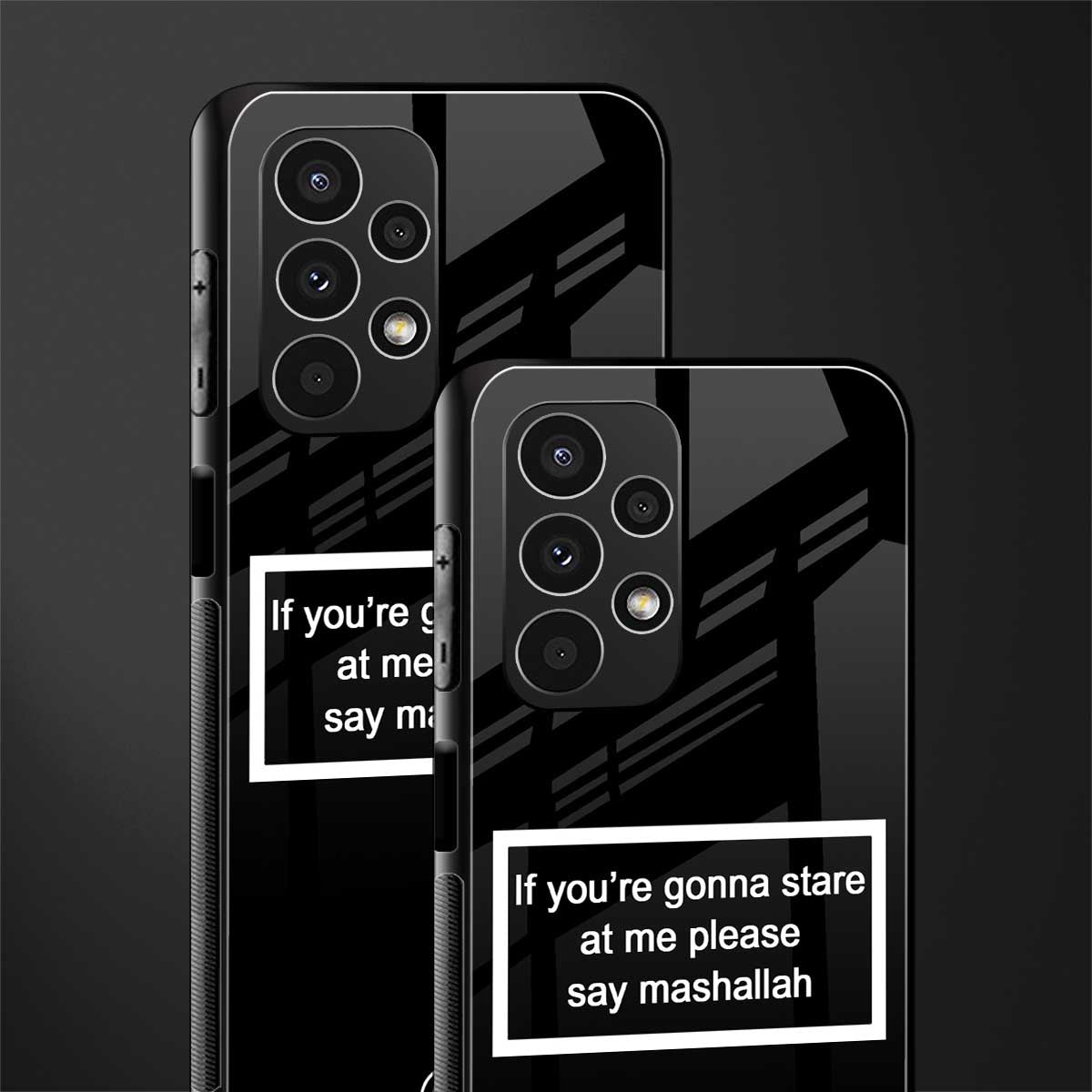 mashallah black edition back phone cover | glass case for samsung galaxy a13 4g